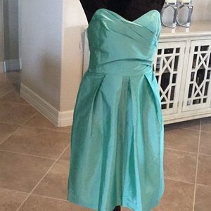Alfred Sung strapless dress, side pockets, size 8